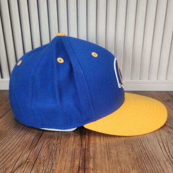 Mitchell Ness Los Angeles LA Rams Fitted 7 3/8 Hat Cap Blue Yellow NFL 100% Wool - Picture 4 of 11
